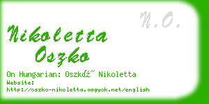 nikoletta oszko business card